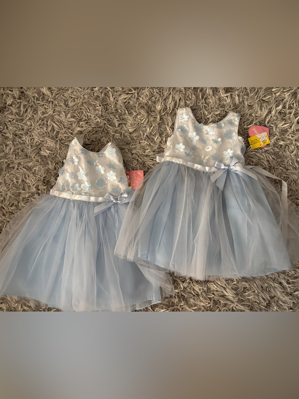 Youngland Light Blue Floral Tulle Dress Size 3T NWT Perfect For Twins Girls